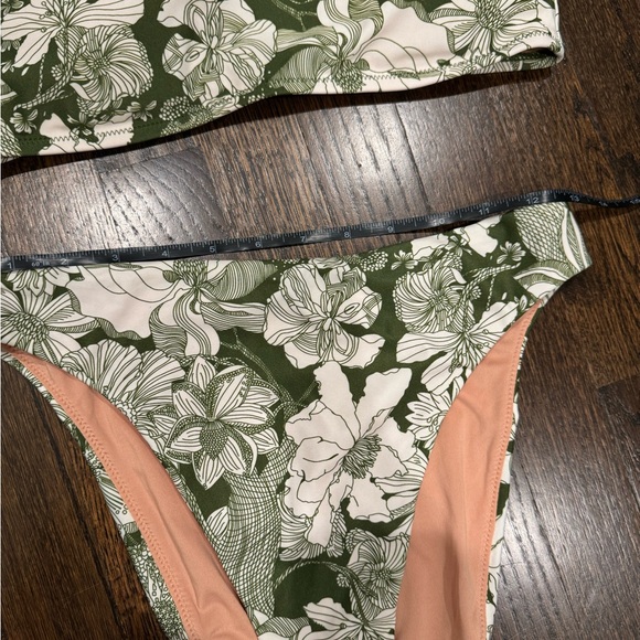 J. Crew Liberty green floral two piece cheeky bikini  NWOT size small medium - Picture 6 of 8